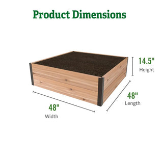 Deep Root Cedar Raised Beds, 4' Wide (14" D)