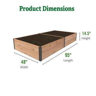 Deep Root Cedar Raised Beds, 4' Wide (14" D)