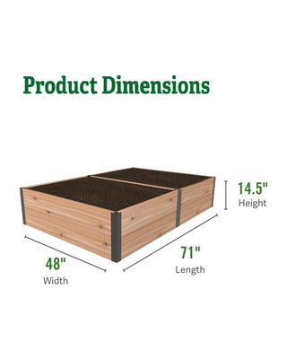Deep Root™ Cedar Raised Beds, 4' Wide (14.5" D)