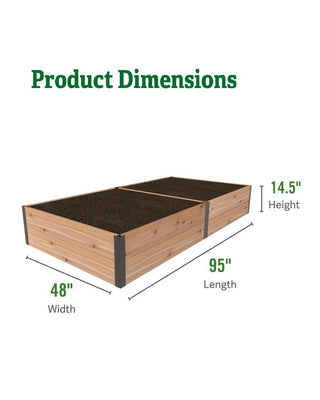 Deep Root™ Cedar Raised Beds, 4' Wide (14.5" D)