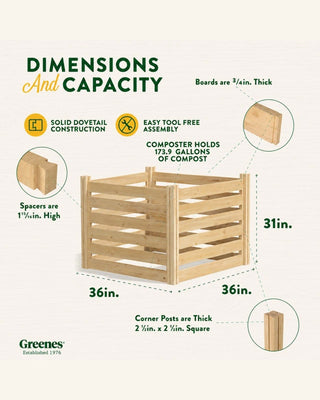 Cedar Wood Composter, 23 Cubic Feet