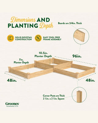 Customizable 2-Tier L-Shaped Cedar Raised Bed