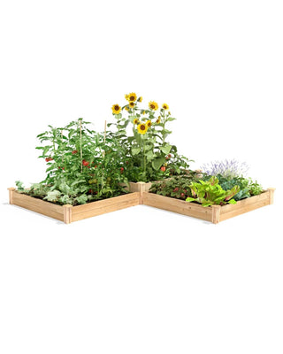 Customizable 2-Tier L-Shaped Cedar Raised Bed