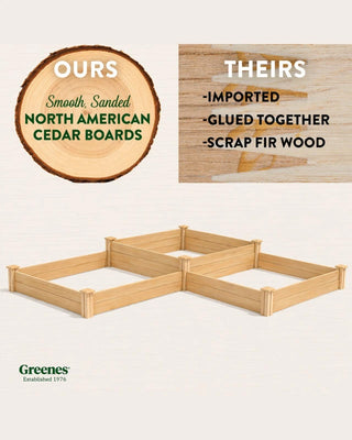 Customizable 2-Tier L-Shaped Cedar Raised Bed