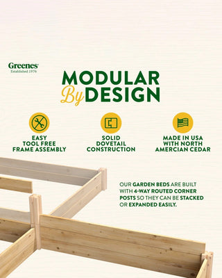 Cedar Raised Bed with CritterGuard Fence, 4' x 4' x 10-1/2"