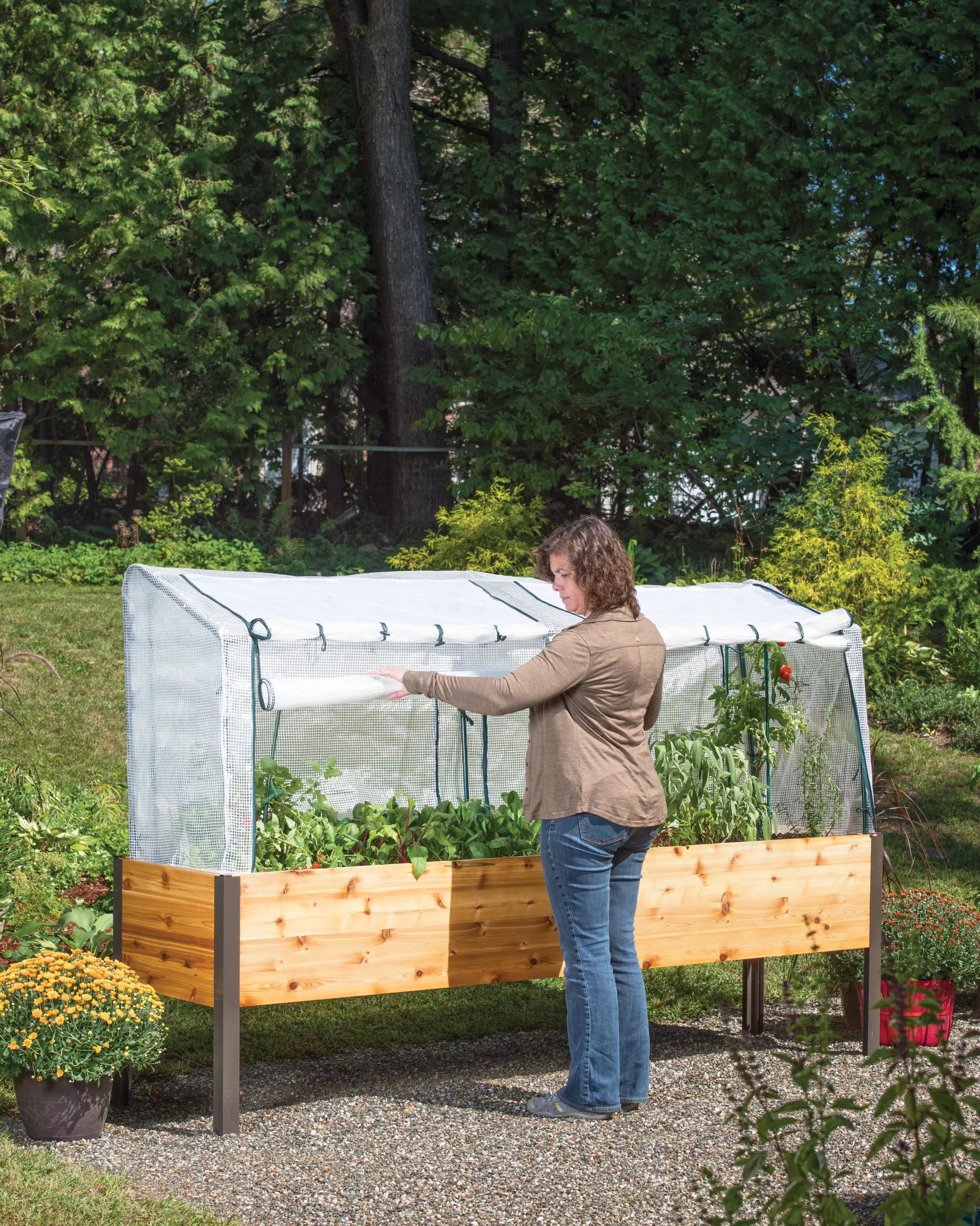 tobacco plant bed cover How to Build a Raised Using ONLY HAND TOOLS, Protection From EVERYTHING The greenhouse covers feature zipper sides that can be opened and closed according to the set up you want for your garden Barbara Brackman's MATERIAL CULTURE: Tobacco