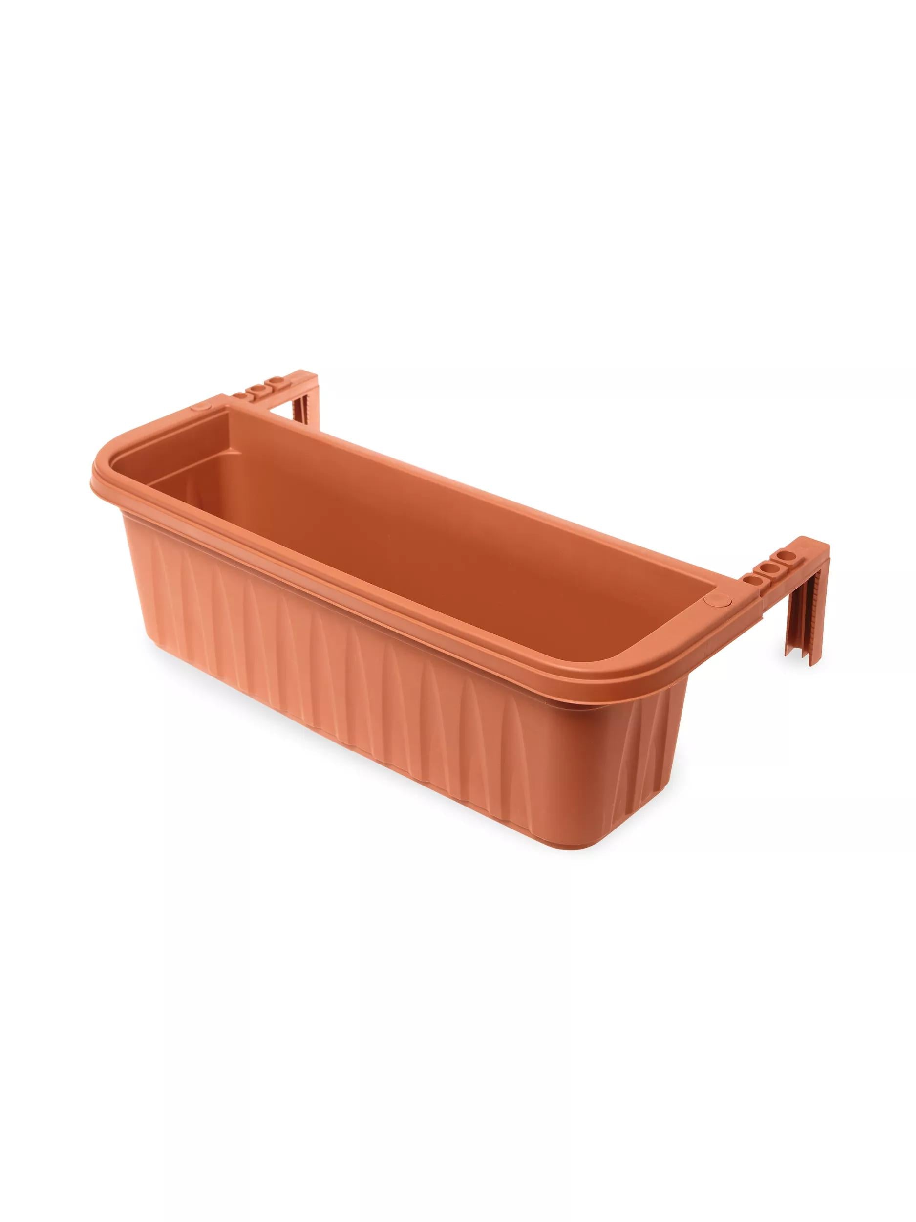 self watering deck rail planter Adjustable Self-Watering Railing Planter, 24"