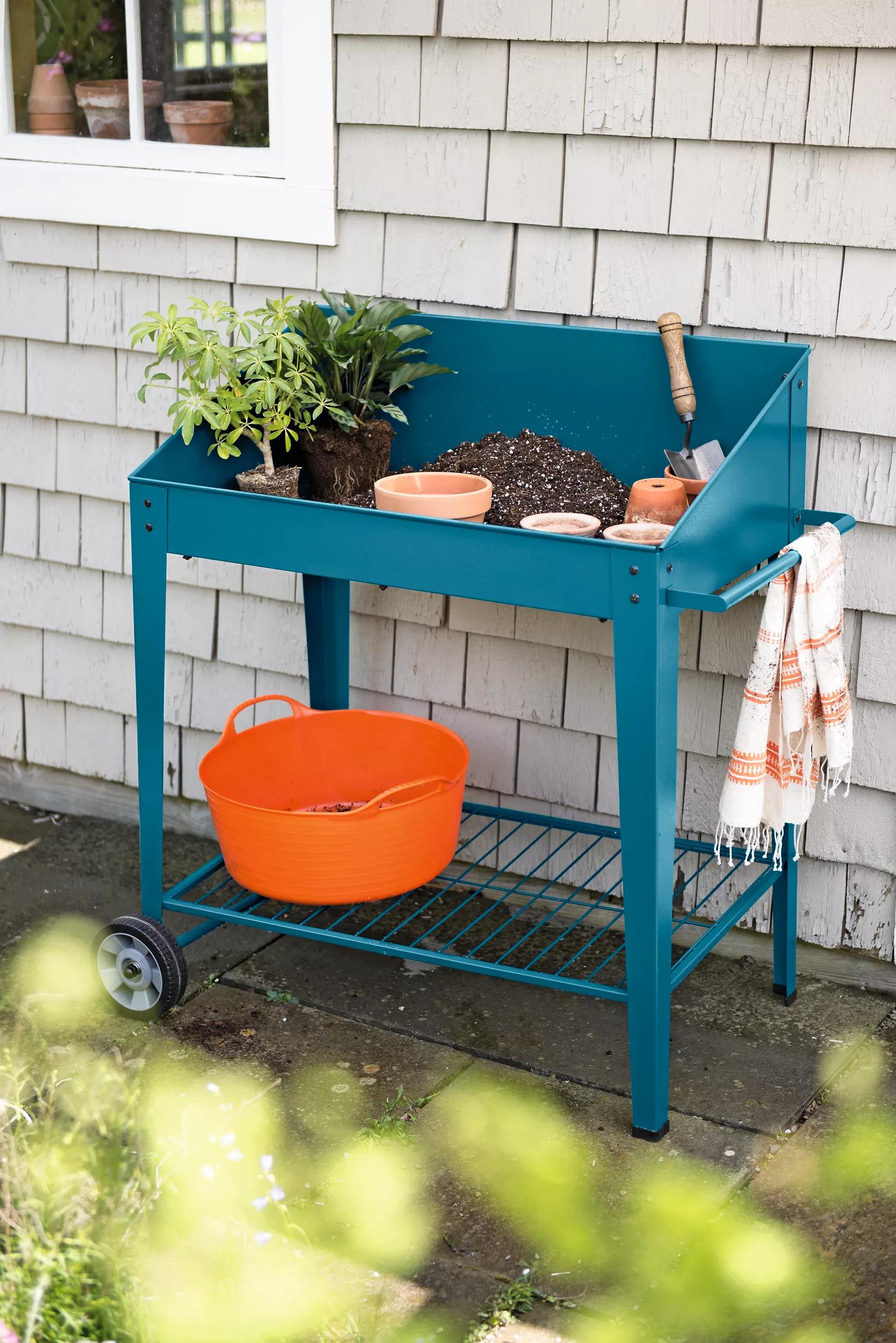 work bench for potting plants Demeter Potting Bench | STORM BLUE