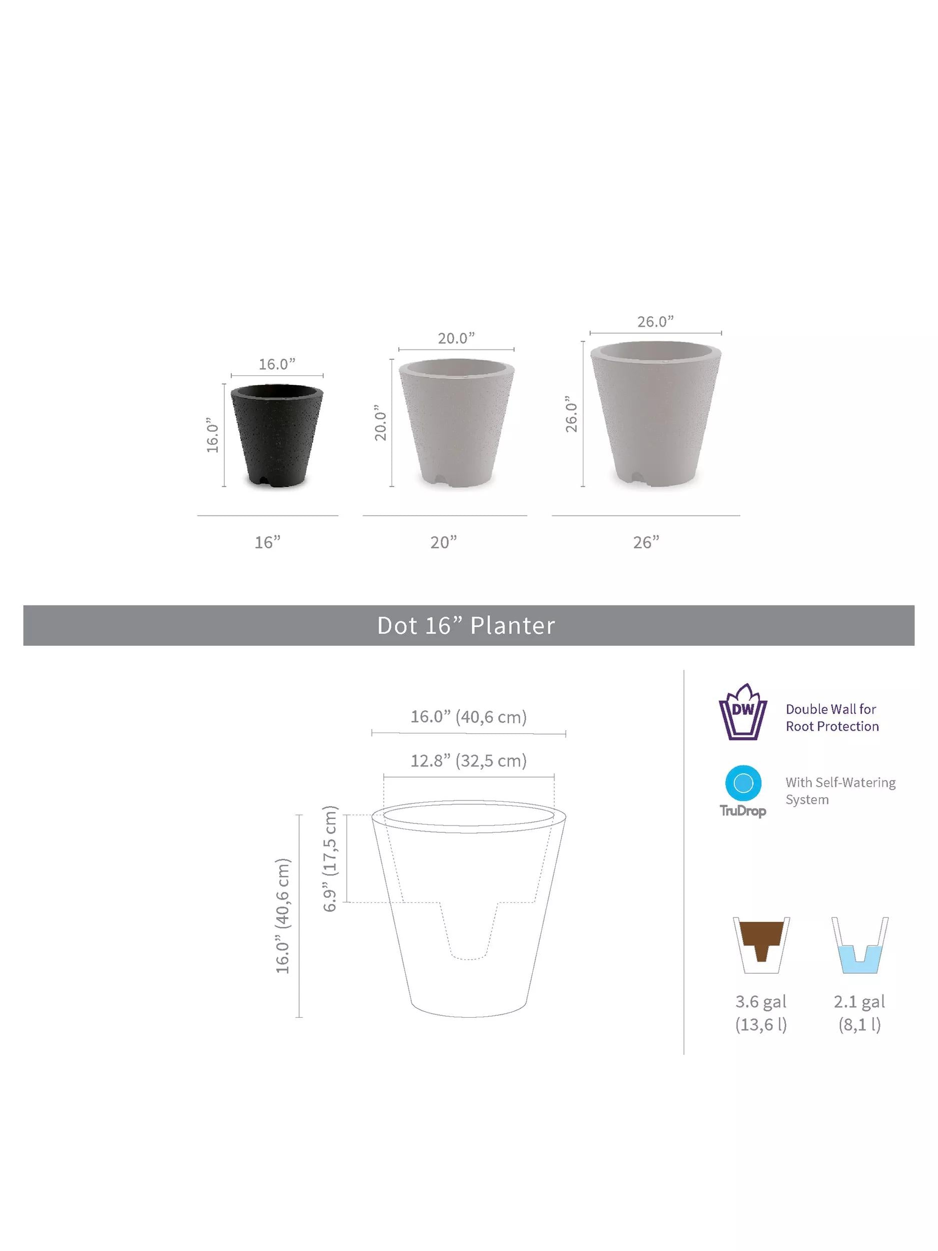 dot self watering planter Dot TruDrop Self-Watering Planters