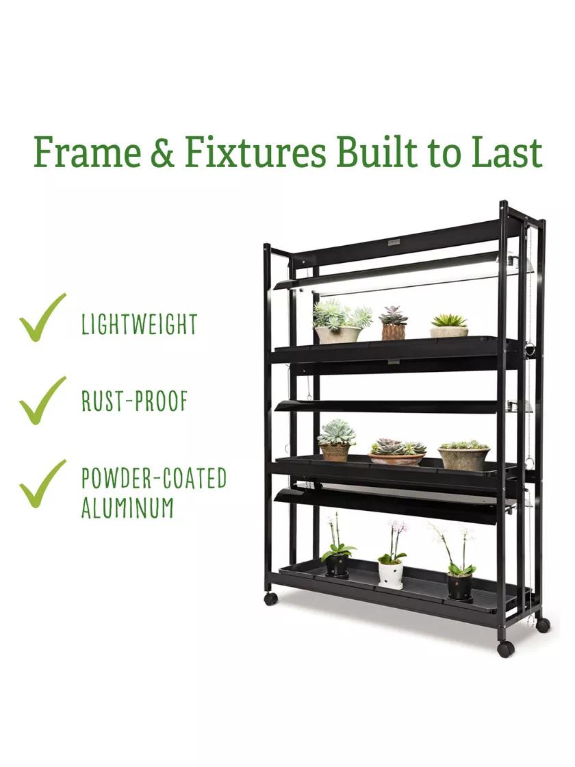 led grow light stand heavy duty 3-tier with plant trays LED SunLite® 3-Tier Garden