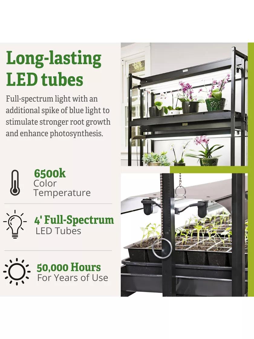 led grow light stand heavy duty 3-tier with plant trays LED SunLite® 3-Tier Garden
