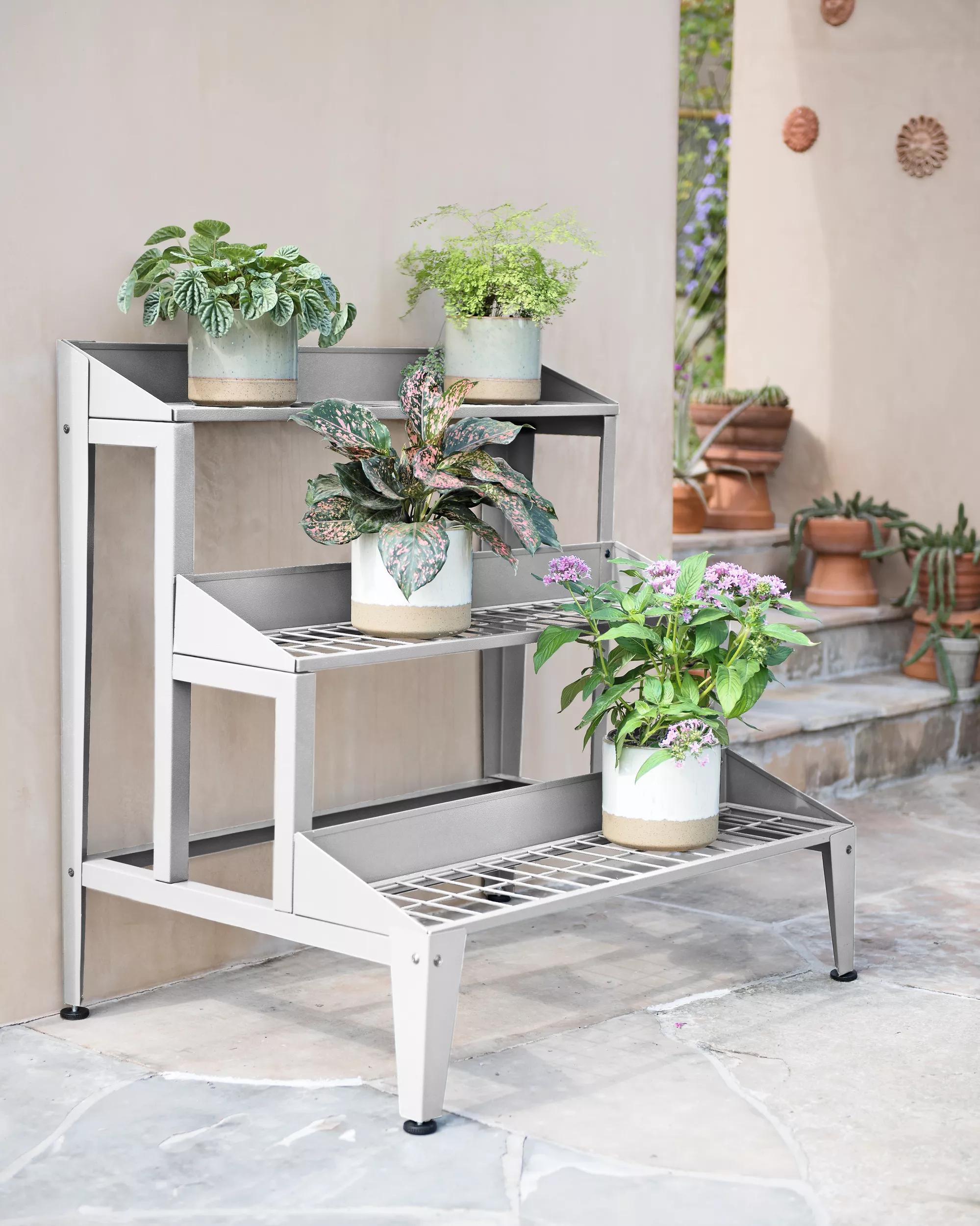 steel rack for plants Demeter 3 Tiered Metal Plant Stand ON SALE NOW