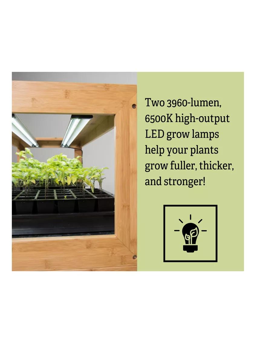 high output led grow lights plants Low Bamboo LED Grow Light Garden