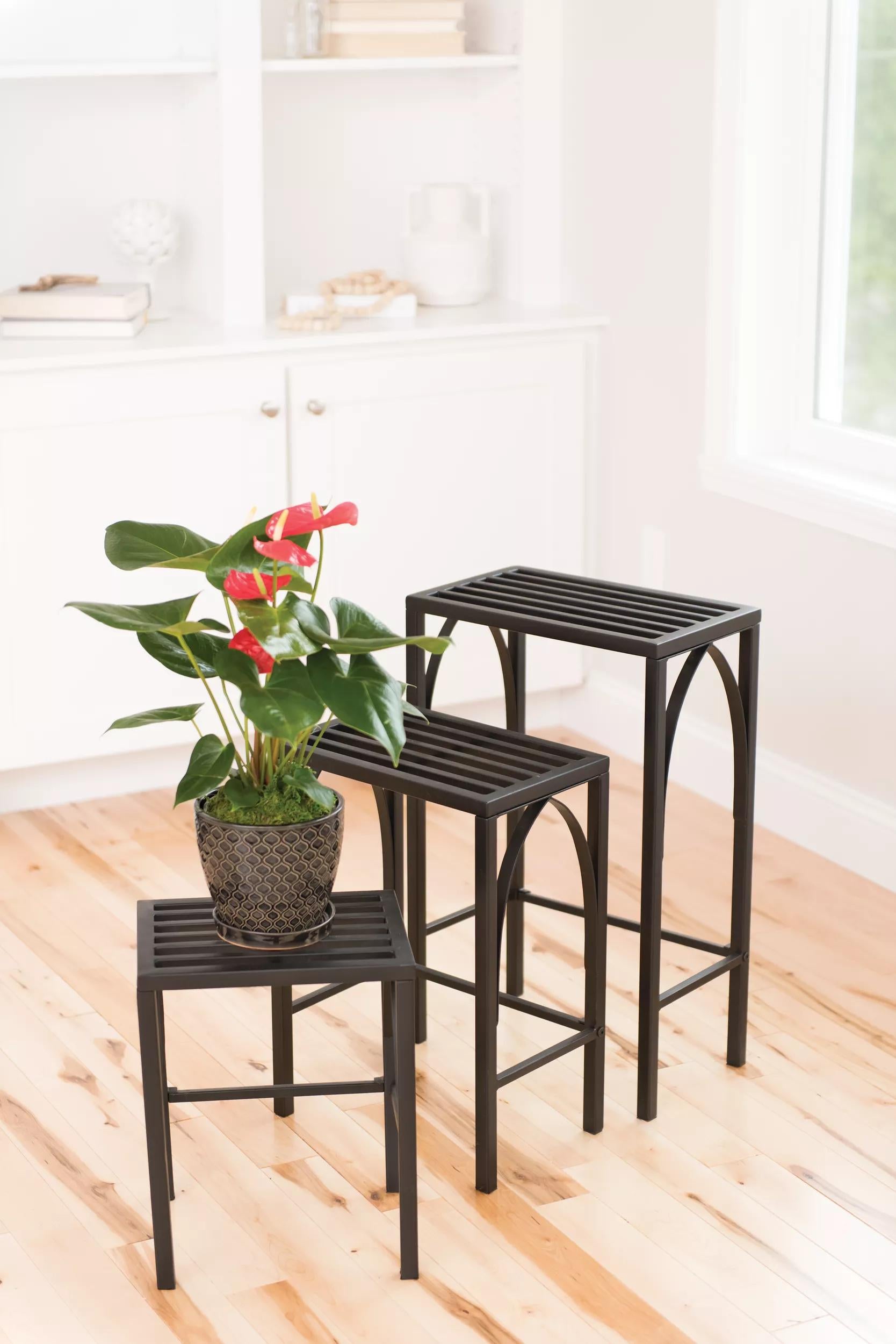 set of 3 indoor plant stands Gothic Arch Nesting Plant Stands, Set of 3