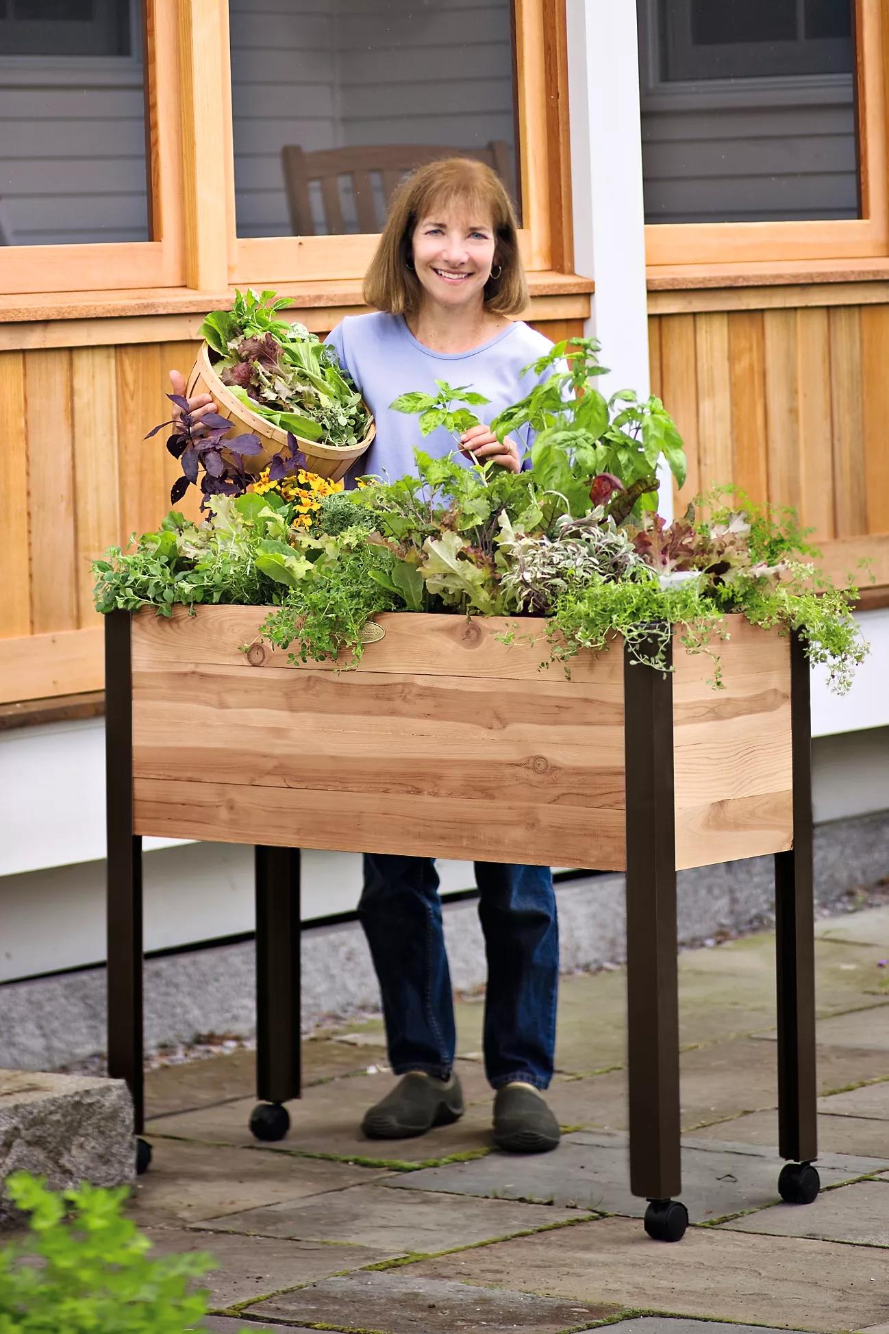 house and garden planter Rolling Cedar Patio Garden