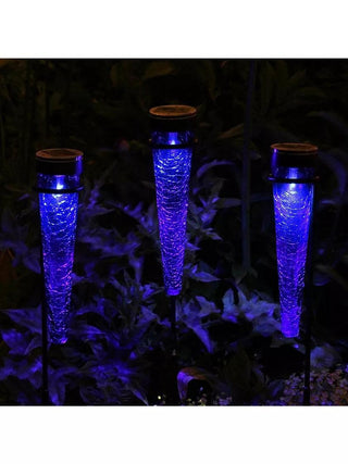  || https://assets.gardeners.com/transform/29cdf1cc-babc-46dd-8cc1-8f8c4cf2e010/8609357DKBL_02V_achla-designs-solar-sparkle-cone-with-stakes-set-of-3