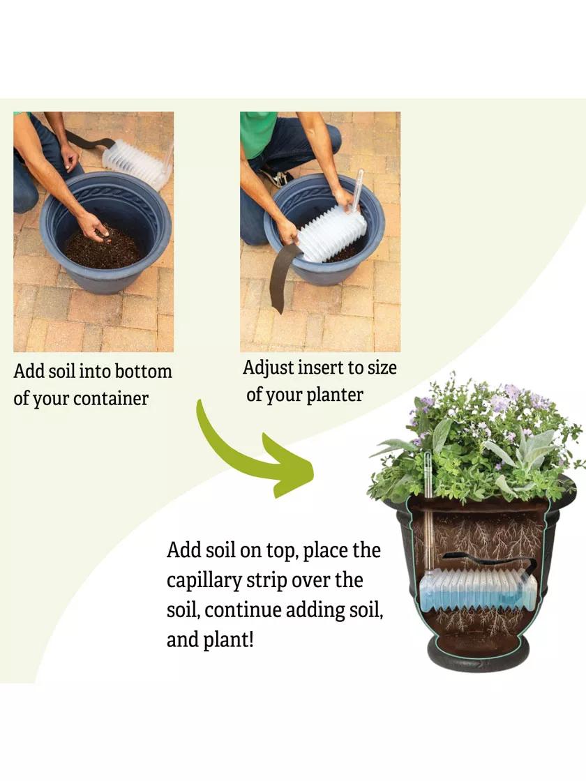 self watering planter inserts Adjustable Self-Watering Insert for Pots and Planters