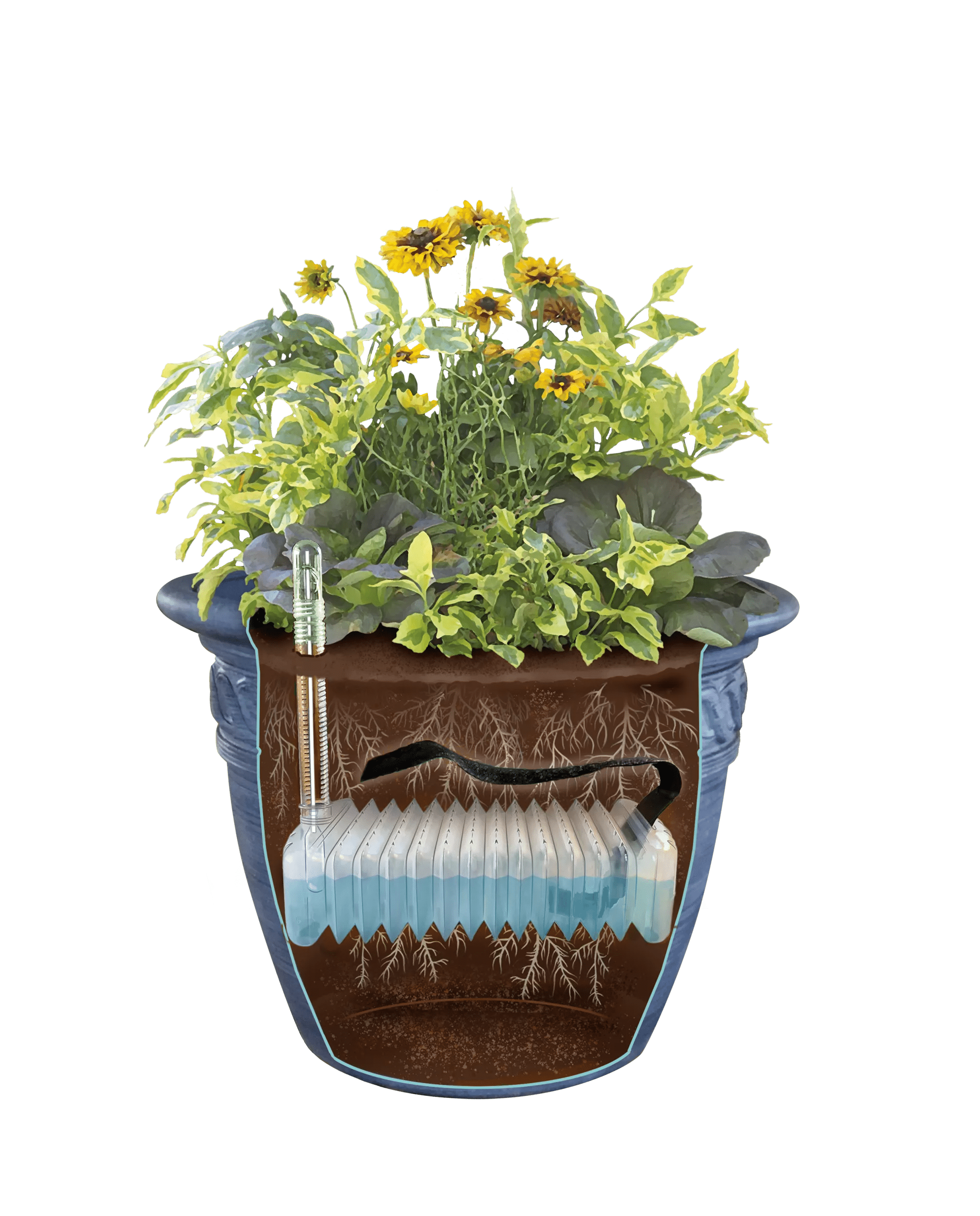 pot inserts for planting Adjustable Self-Watering Insert for Pots and Planters