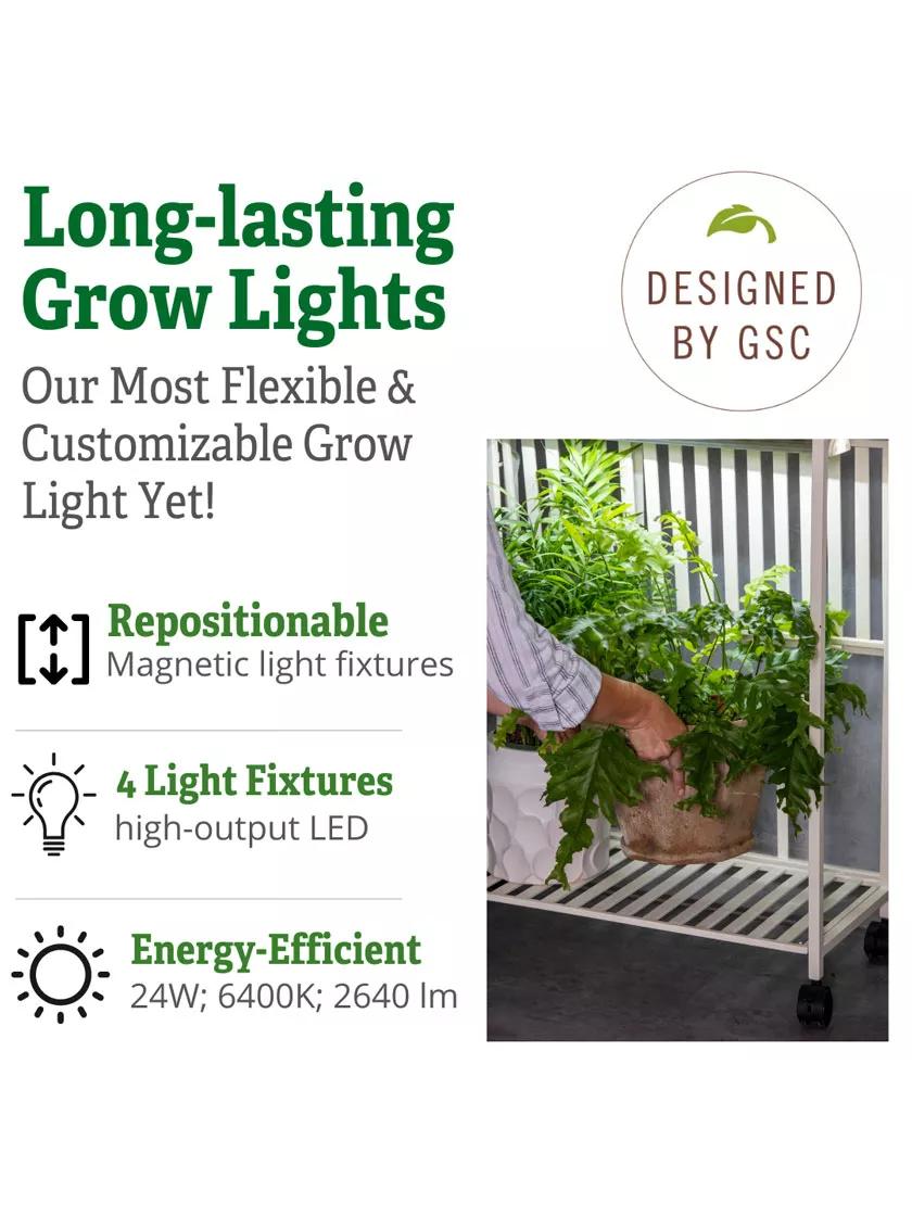 magnetic grow lights for indoor plants Oslo Customizable 4-Tier LED Grow Light Shelves