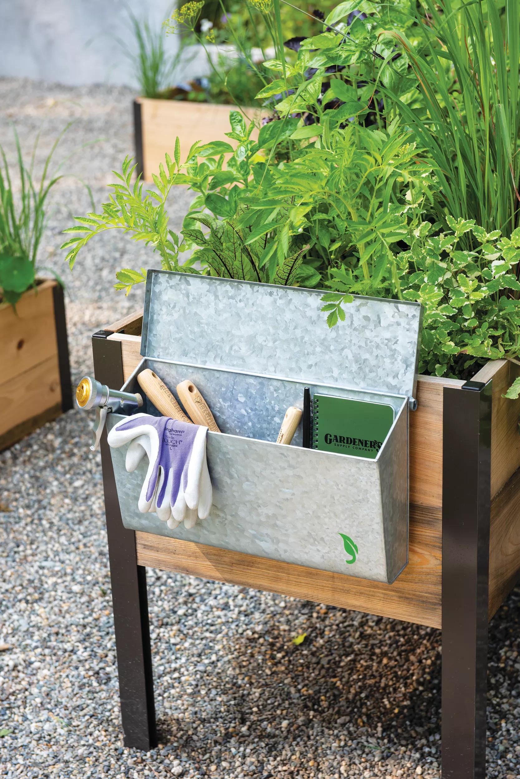 galvanized planters box Galvanized Garden Tool Storage Box