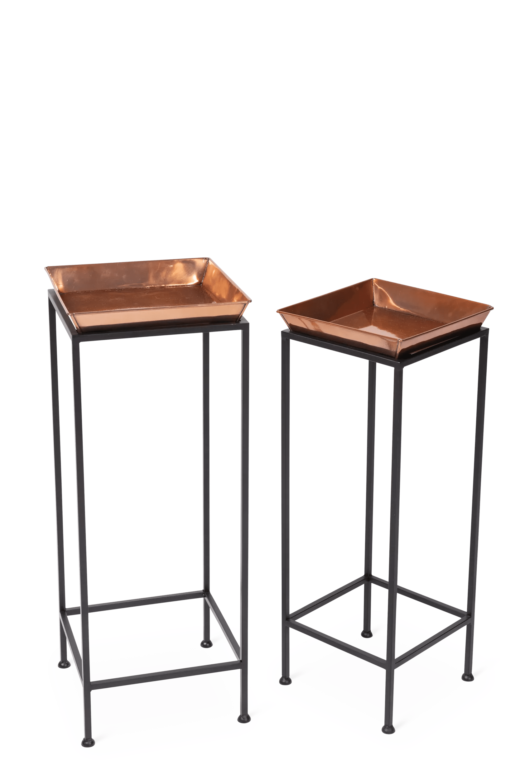 copper plant pot stand Square Nesting Plant Stands with Copper Trays