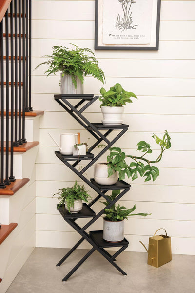 walmart plant stand indoor Crisscross Cascading Plant Stand with Black Trays