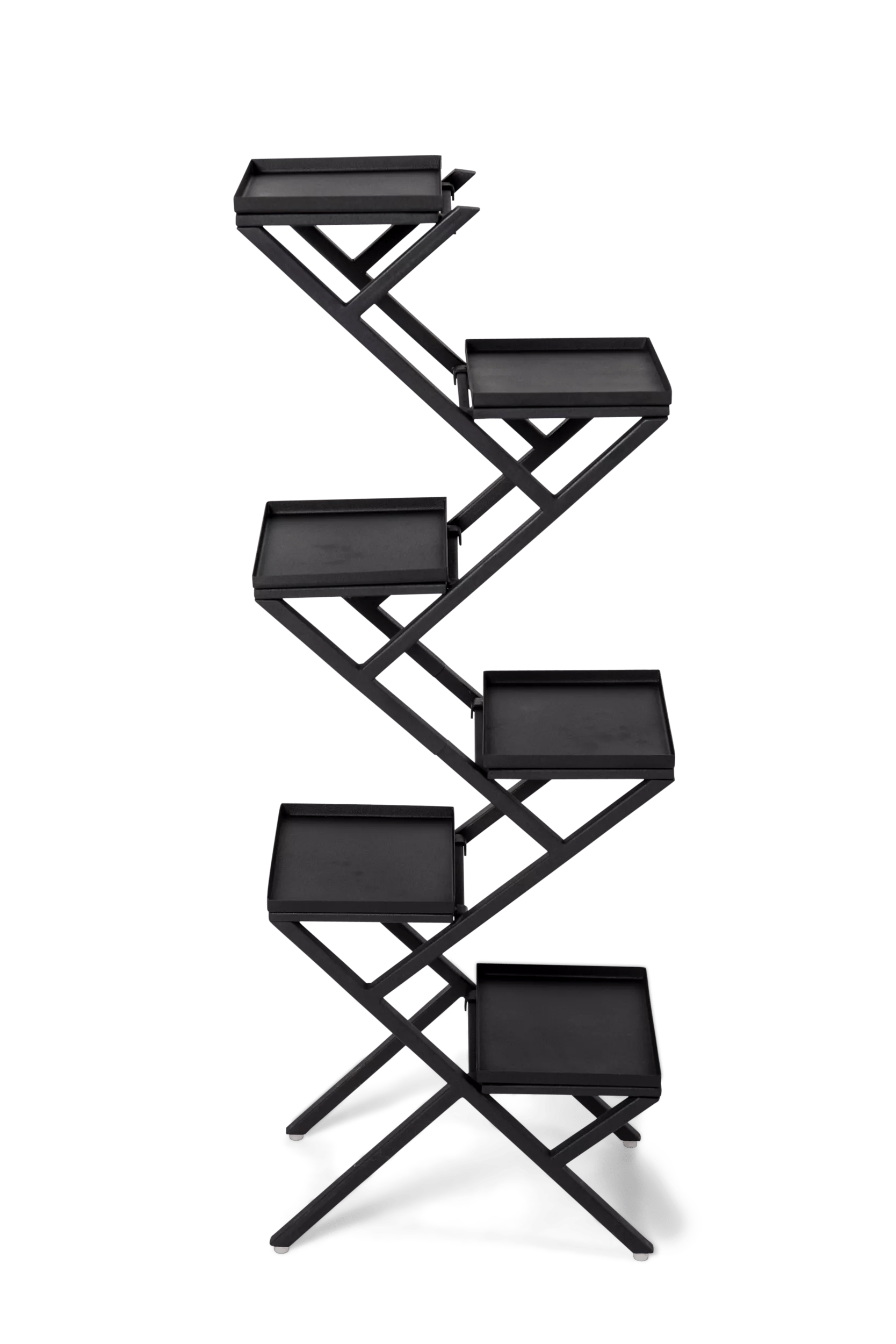 horizontal plant stand indoor Crisscross Cascading Plant Stand with Black Trays