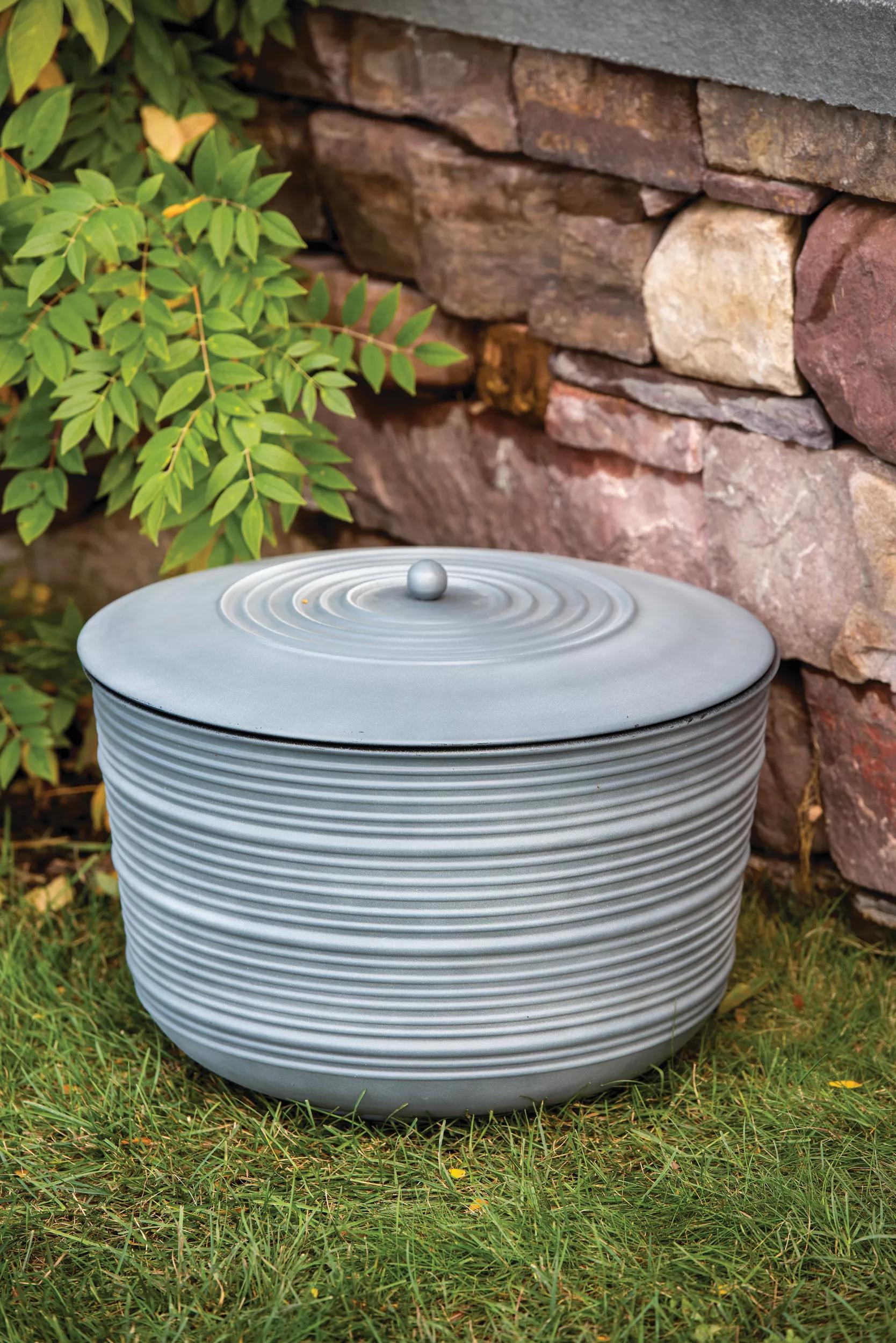 garden hose pot planter Ribbed Hose Pot with Lid