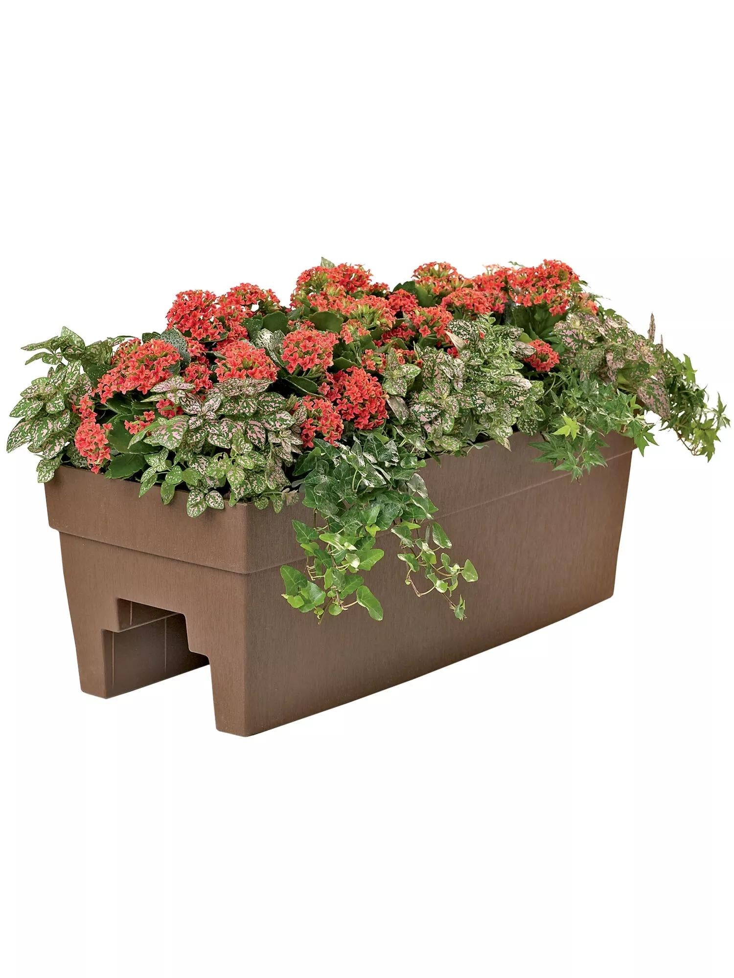 self watering deck rail planter Self-Watering Railing Planter