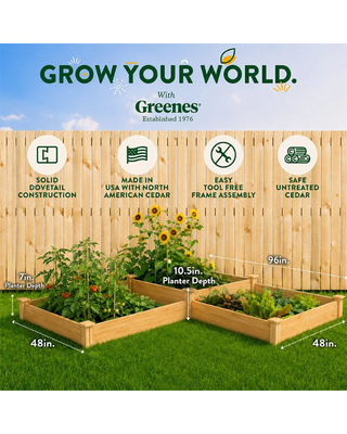 Customizable 2-Tier L-Shaped Cedar Raised Bed
