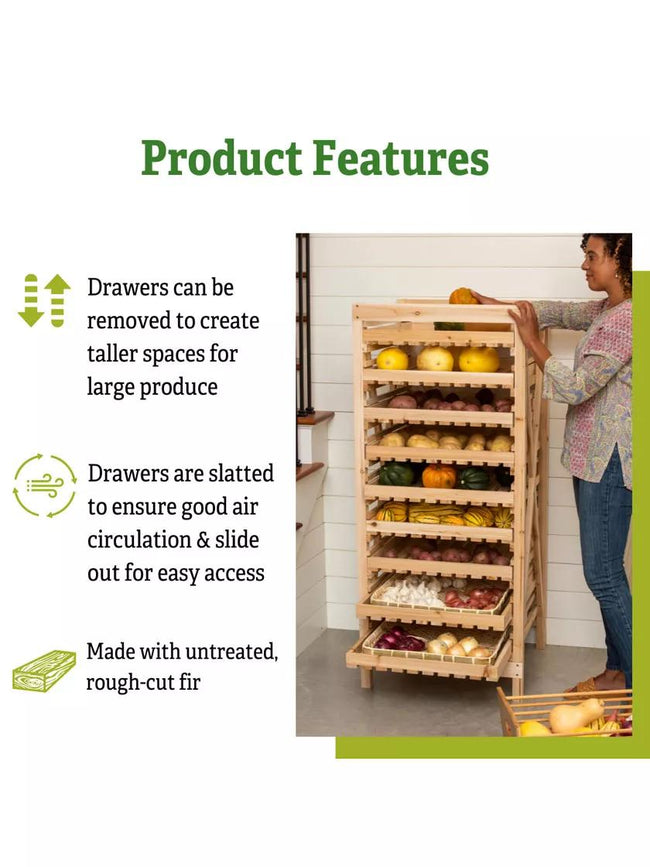 Vegetable Storage Wood Rack | Gardener's Supply