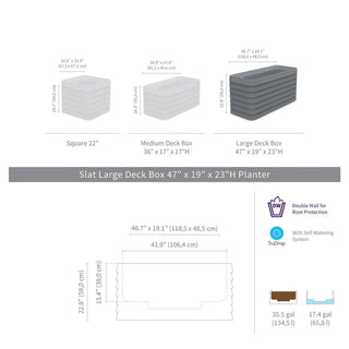 TruDrop Slat Planter Box