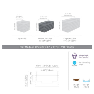 TruDrop Slat Planter Box