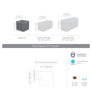 TruDrop Slat Planter Box