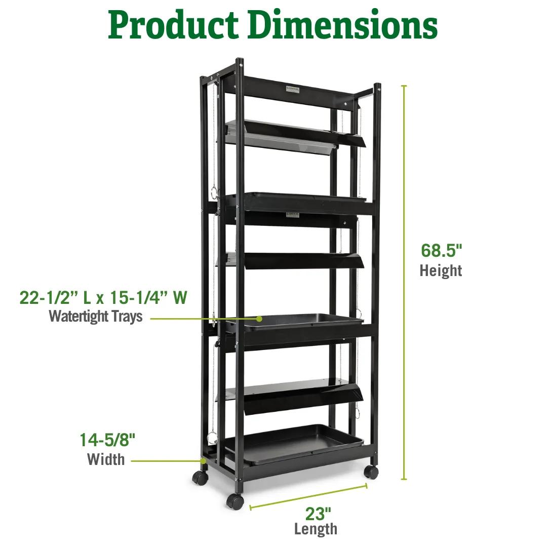 led grow light stand heavy duty 3-tier with plant trays LED SunLite® Compact 3-Tier Garden
