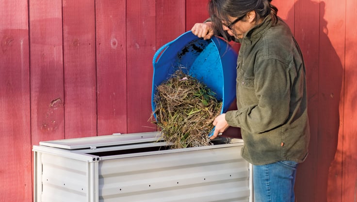  Gardener's Supply Company - Vaso de abono con ruedas -  Compostador mezclador de compostaje orgánico para exteriores de doble lote  giratorio resistente - Capacidad para 3 pies cúbicos de residuos de 