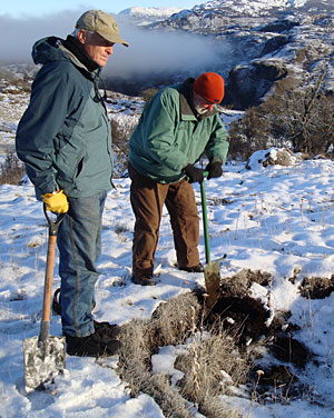 Taking soil samples