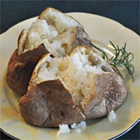 Baked russet potatoes