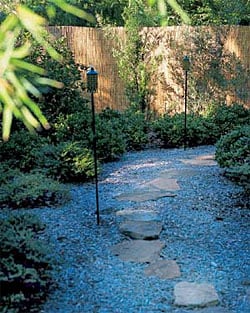 Garden pathway with step stones
