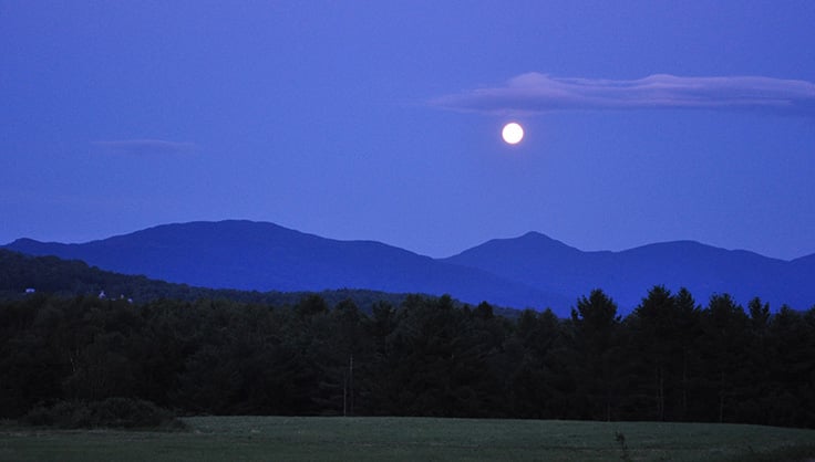 Full moon over mountains