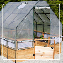 Garden in a Box Greenhouse on white stone