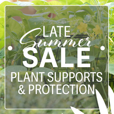 Deluxe Cucumber Trellis behind Late Summer Sale text