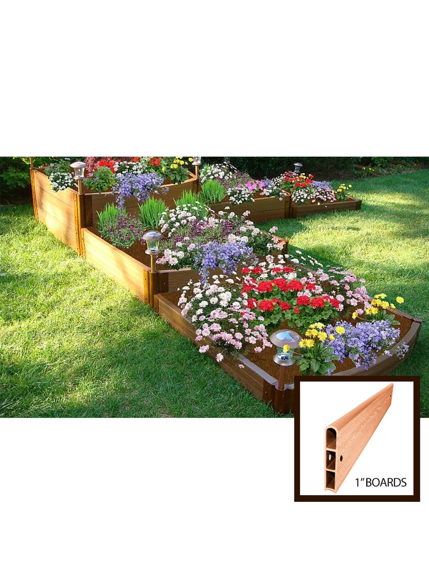 Classic Sienna Raised Garden Bed Split Waterfall Tri-level with 1" Boards