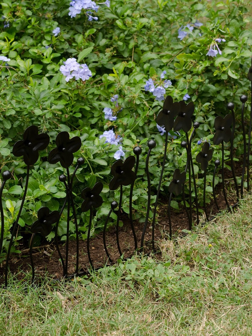 17CM Hemoton 10pcs Decorative Garden Fence Edging Border Outdoor Landscape Edging Border Grass Lawn Flowerbeds Plant Borders for Garden Flower Bed Patio Lawn 20