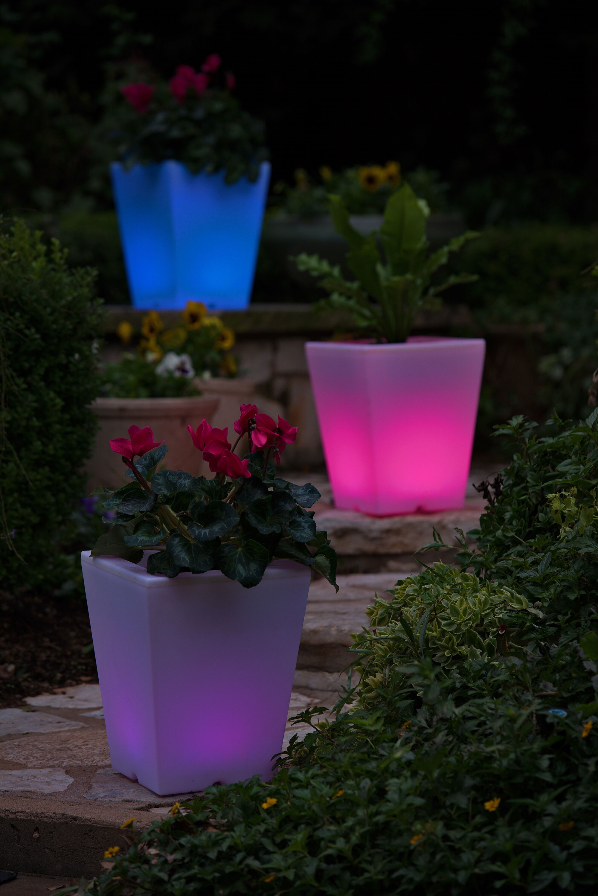 Solar Illuminated Planter Square, 11" x 11"