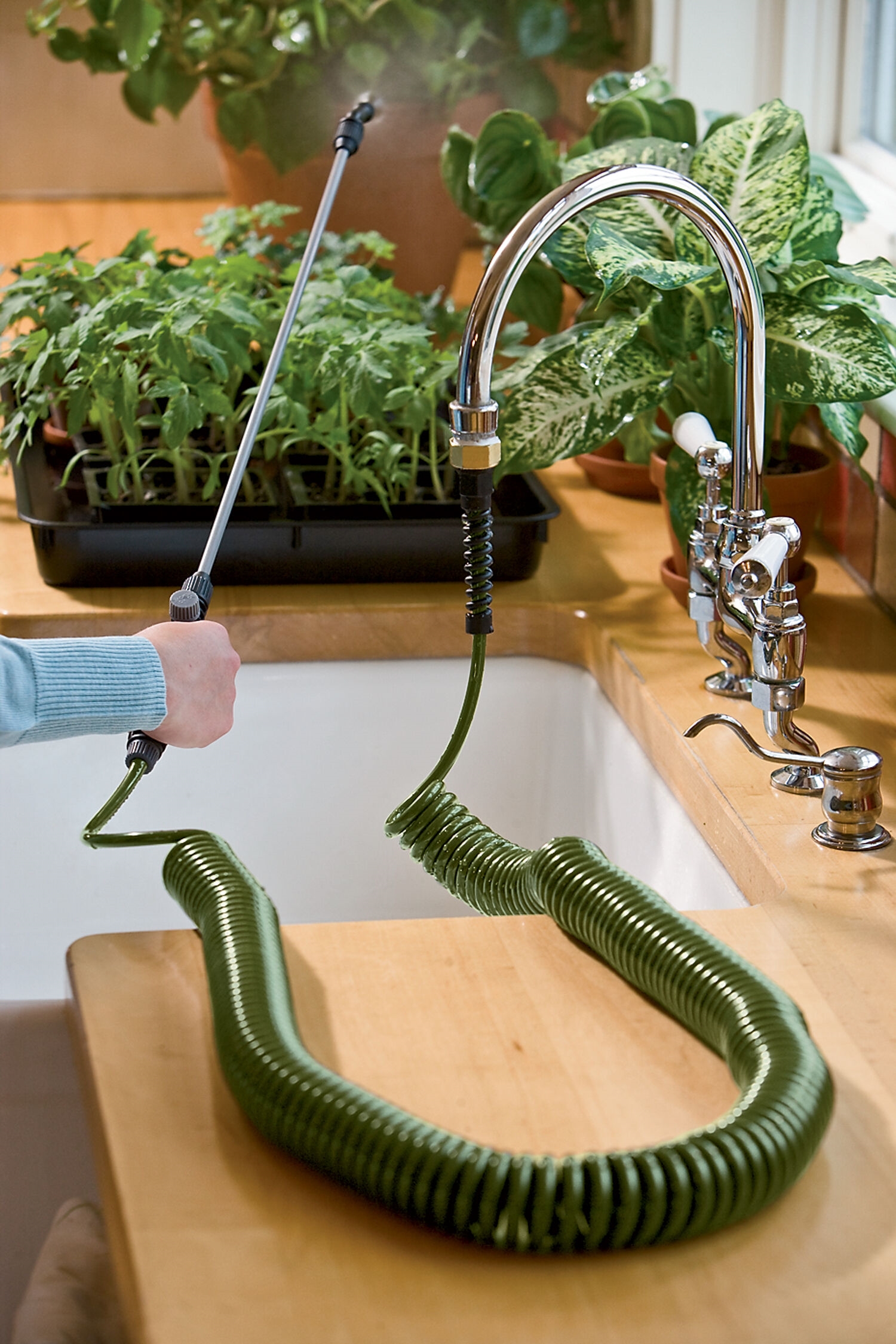 Indoor Plant Watering Hose Houseplant, Can You Hook A Garden Hose To Sink