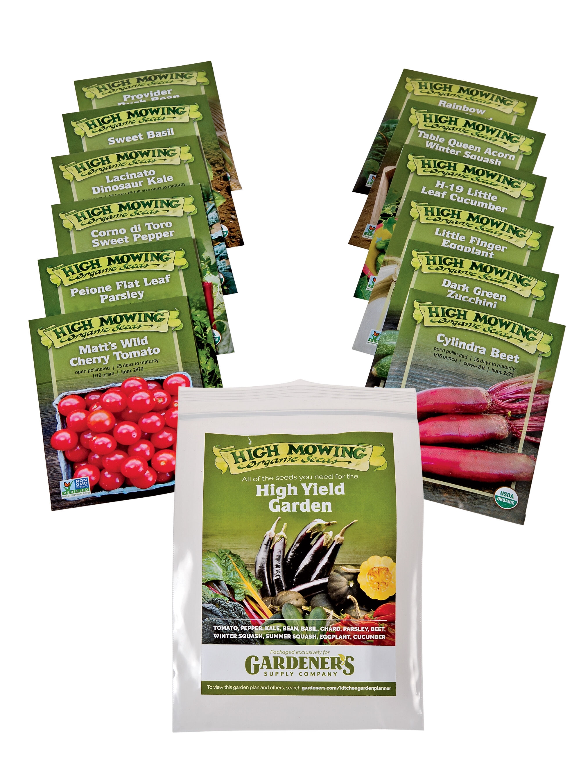 High Yield Vegetable Garden Organic Seeds, Set of 13