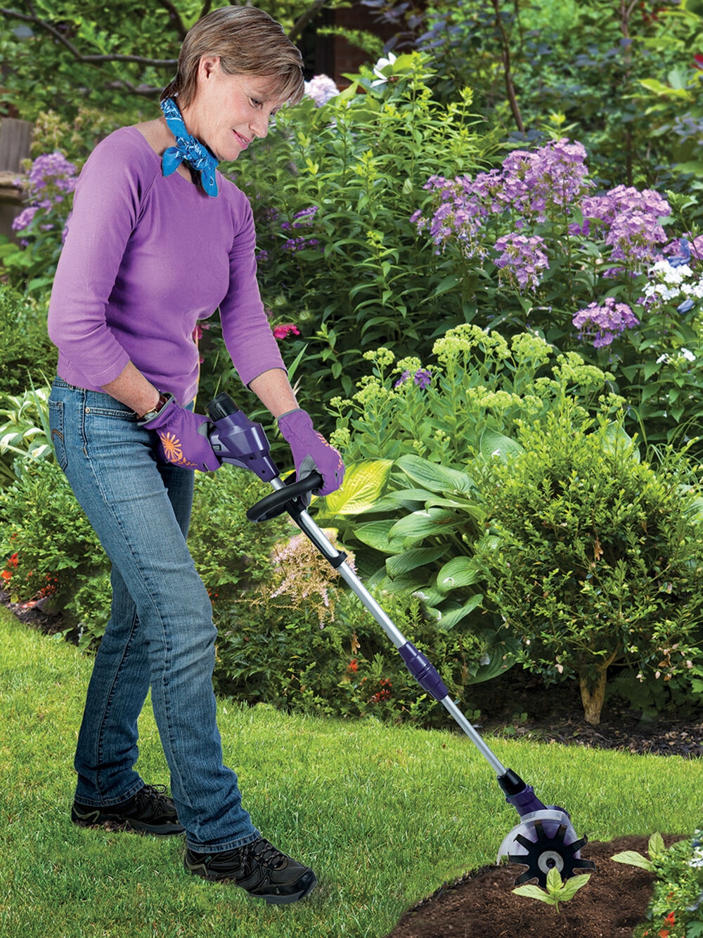 Image of Electric mini tiller controlling weeds
