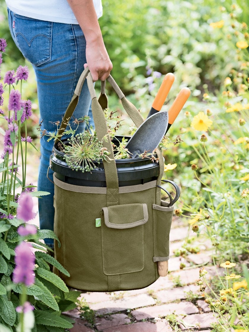 Grass Green Garden Tool Bag Heavy Duty Canvas Tool Storage Home Organizer Gardening Tool Kit Holder,Accessories Set Kit