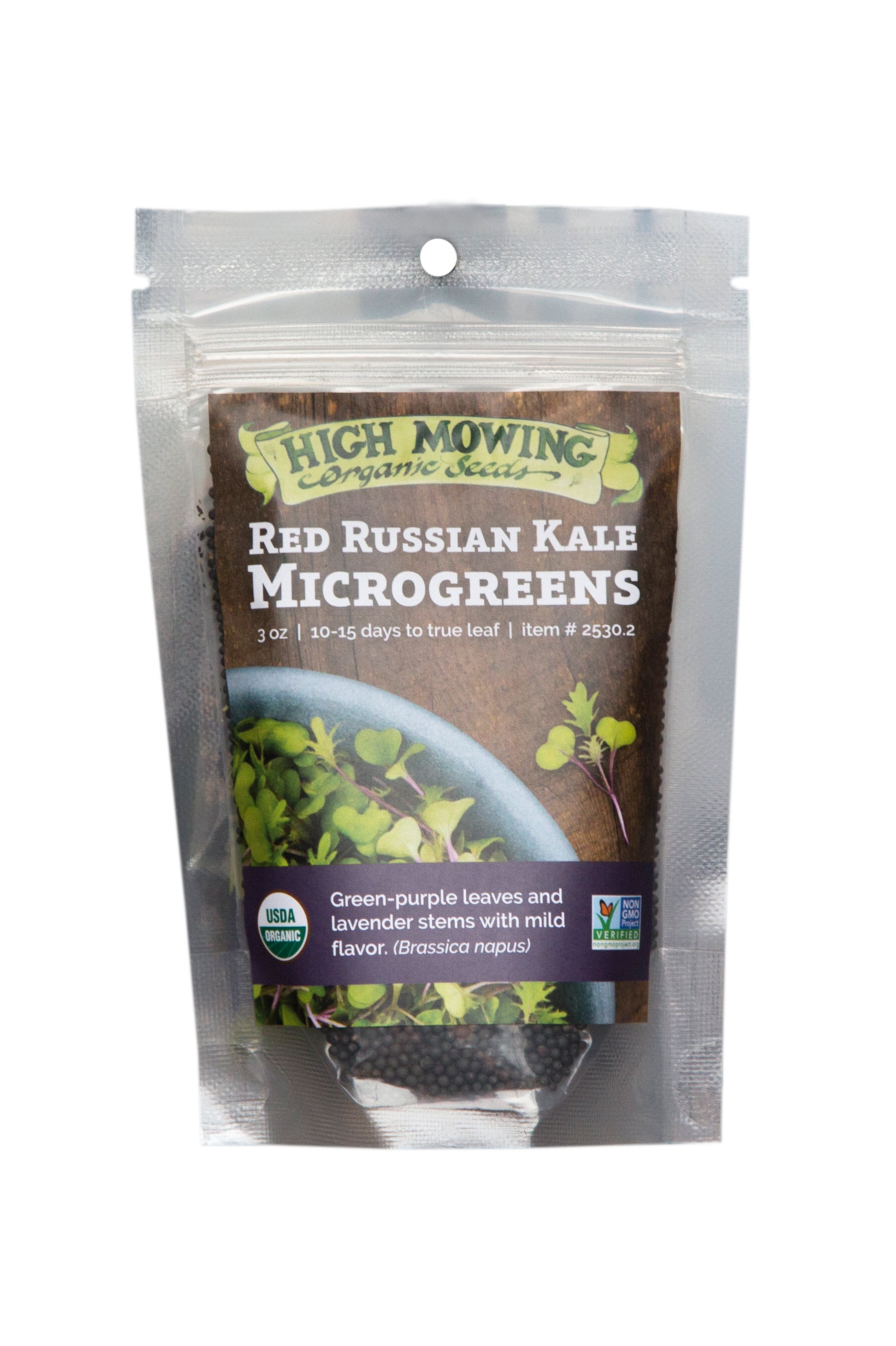 Red Russian Kale Microgreens Organic Seeds